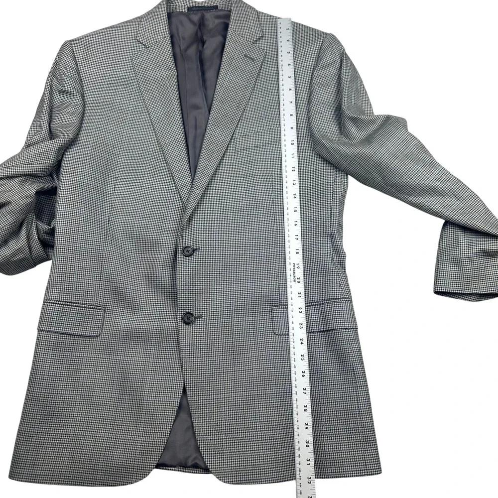 Lauren Ralph Lauren Men 44 L Windowpane Glen Plaid Blazer Jacket Silk Wool Blend